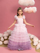 Tween-Kuchenkleid für Mädchen mit Rüschenbesatz und mehrlagigem Saum